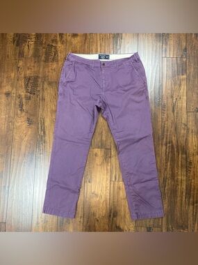ABERCROMBIE & FITCH Men’s Chino Pants Twill Langdon Slim Stretch Purple 34 x 30